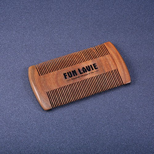Beard Comb Hair Comb Natural Green Sandalwood Mustache Comb 4 Inch by FUNLAVIE