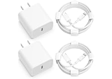 25W USB C Charger iPhone Charger Fast Charging 2Pack 25W Type C Wall Charger Block with 6FT Long USB C to Lightning Cable Com