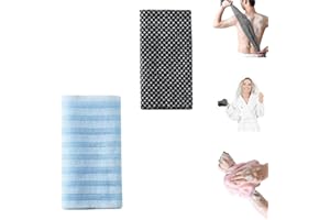 2PCS Exfoliating Antibacterial Shower Towel,Rip-Resistant Exfoliating Washcloth, Long Washcloth Back Body Scrubber for Men & 