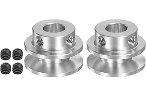 HARFINGTON 2 Set V-Type Pulley 8mm Bore 22mm Outer Dia Single Groove Aluminum Alloy for 3-5MM PU Round Belt Motor Shaft Drilling Machine