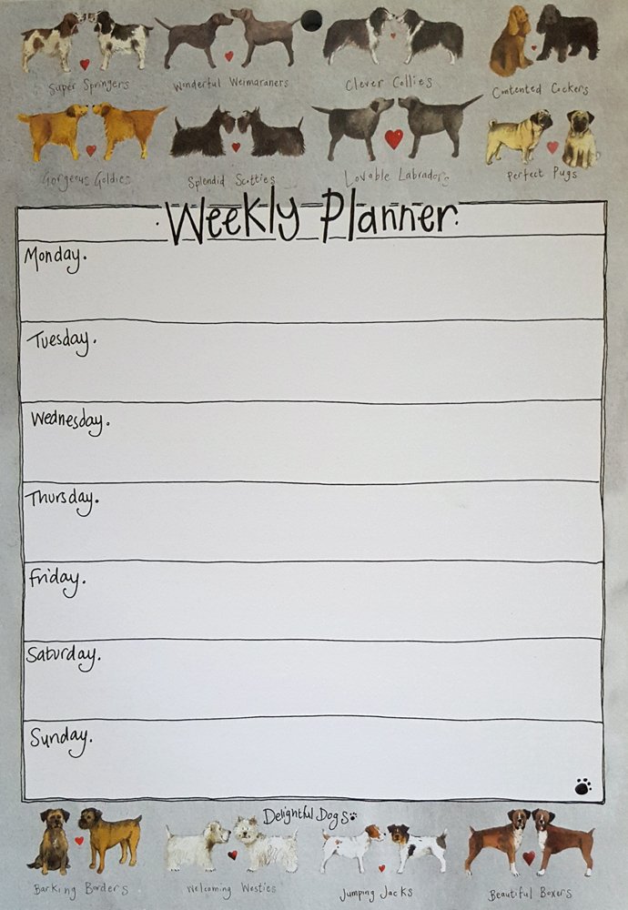 ALEX CLARK Delightful Dogs A4 Weekly Planner