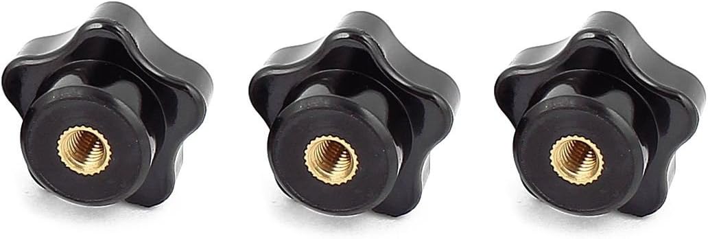 Bouton Poignée étoile En Laiton Noir Filetage Femelle M12 X 48,5 Mm - Marque Uxcell, Neuf Sous Blister