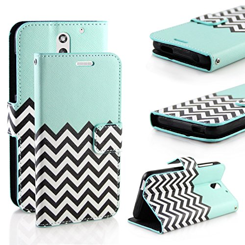 HTC Desire 610, 612 Case, RANZ Stylish Design Deluxe PU Leather Folio Flip Book Wallet Pouch Case Cover (Teal Waves) For HTC Desire 610 (AT&T), HTC Desire 612 (Verizon) HTC Desire 610, 612 Case, RANZ Stylish Design Deluxe PU Leather Folio Flip Book Wallet Pouch Case Cover (Teal Waves) For HTC Desire 610 (AT&T), HTC Desire 612 (Verizon)
