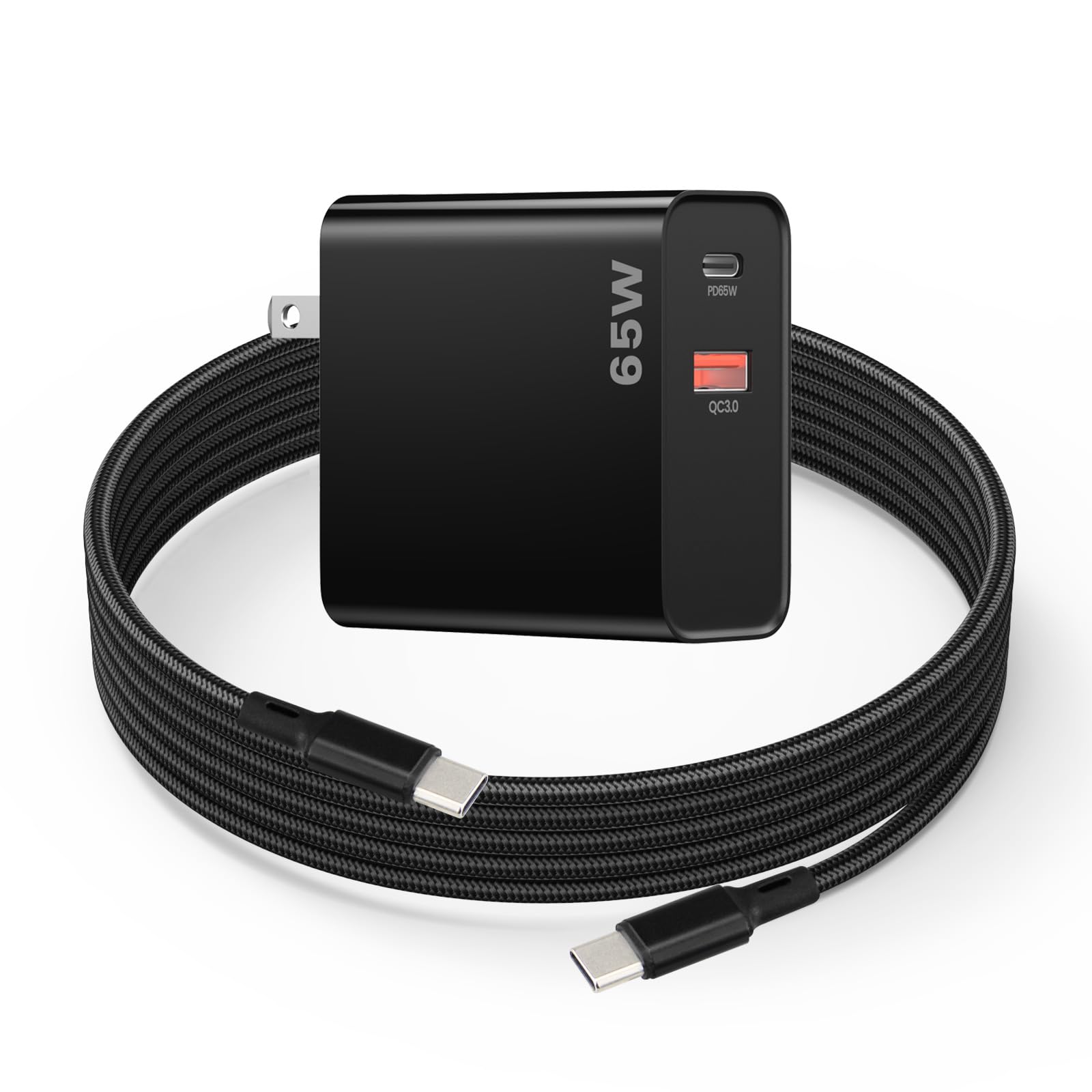 Photo 1 of weishan PD 65W USB C Super Fast Charger Compatible with Nintendo Switch 2 2025 - Dual Port USB + Type C Adapter with 6.6ft C to C Charging Cable