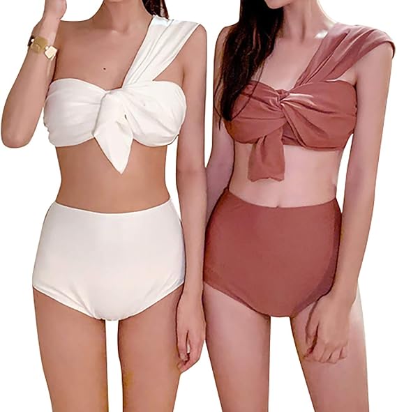 Amazon 水着 レディース 袖なし かわいい セクシー オフショルダー フレア リゾート 胸パッド付き オシャレ 2点セット 美足 水着 オーバーウェア 通販