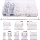 Glarks 1180 Pieces 2.54mm 2/3/4/5/6/7/8/9 Pin Housing Adapter Cable Connector Socket Male and Female with 2.54mm Female Pin H