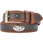 ZEP-PRO NCAA Men's Collegiate Two Tone Leather Belt, Black-Brown