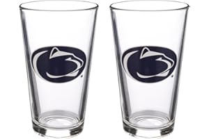 The Memory Company Officially Licensed NCAA 16 oz Pint Glasses Set of 2-16 oz Pint Glass, Licensed Team Drinkware, Stylish Gameday Glassware, Team Logo