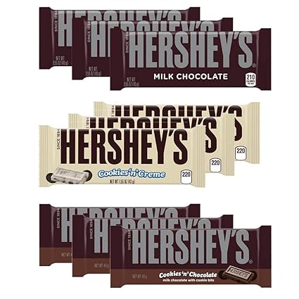 Hershey's Variety Riegel 9er Mix (3x Milk Chocolate, 3x Cookies'n Cream, 3x Cookies'n Chocolate) - insgesamt 393g