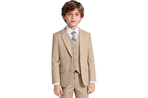 JPF Boy's Formal Suit Set Slim Fit Kids Tuxedo Suits for Wedding Teen Toddler Boy Dress Suit Outfit