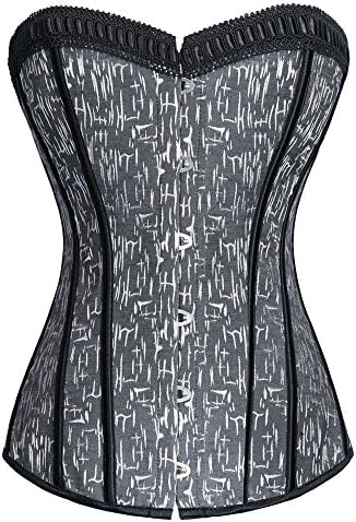 ZAMME Women's Lace up Back Corset Lingerie Top Floral Bustier