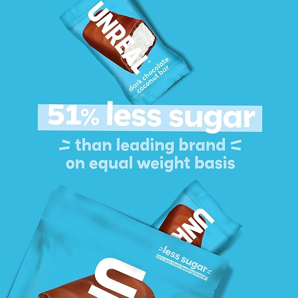 UNREAL DARK CHOCOLATE COCONUT BARS | CERTIFIED VEGAN, GLUTEN FREE, FAIR TRADE, NON-GMO | NO SUGAR ALCOHOLS OR SOY 1.3 OZ (PACK OF 12)