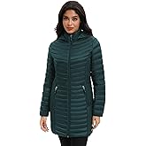 ANOTHER CHOICE Women Ultralightweight Down Coat, Winter Puffer Jacket with Detachable Hood Stretchy Panel Rollable