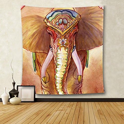 Elephant Mandala Tapestry Indian Home Hippie Bohemian Tapestry by EYC1960, Wall Hanging Bedroom Living Room Dorm decor Golden Elepant