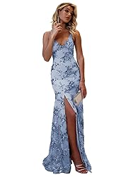 POMUYOO Sparkly Sequin Prom Dresses 2025 with Slit