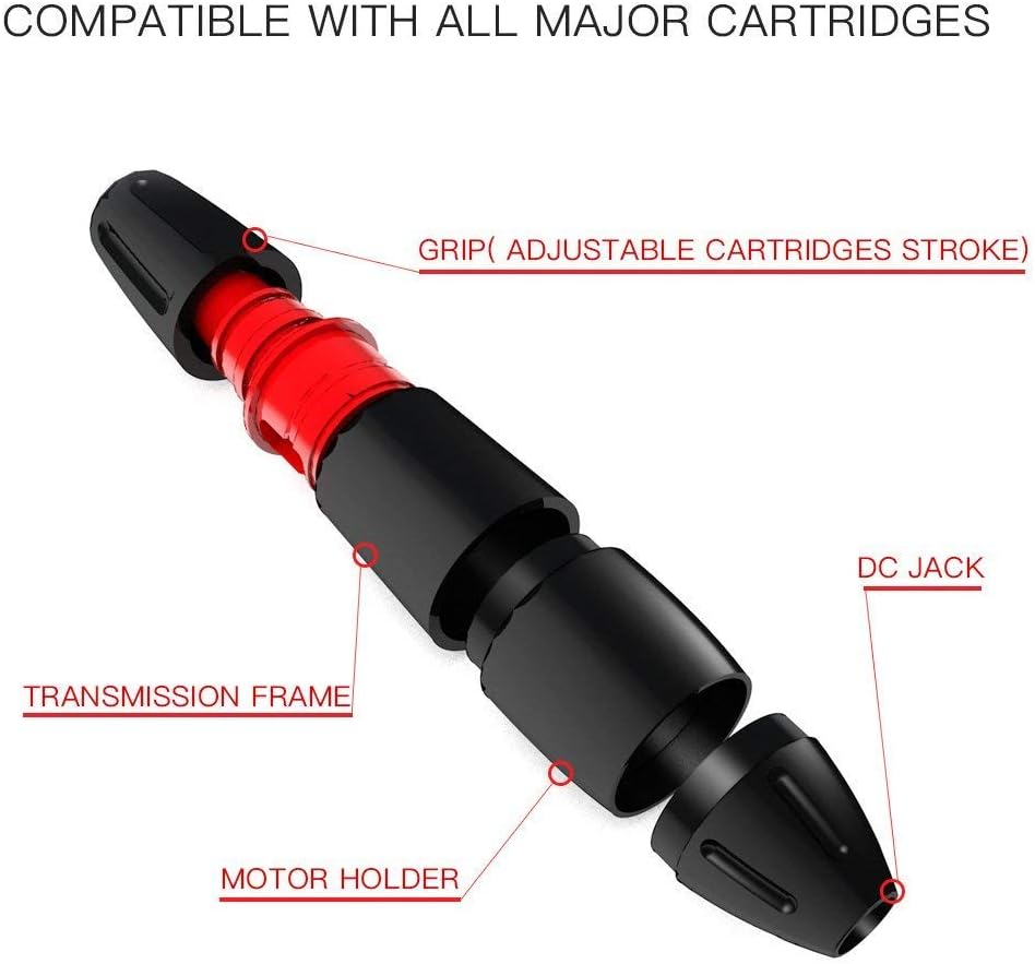 Dragonhawk Beginner Tattoo Kit Atom2 Pro Cordless Tattoo Gun Machine Pen Complete Tattoo Kit 7 Strokes 2.4-4.2mm - Image 4