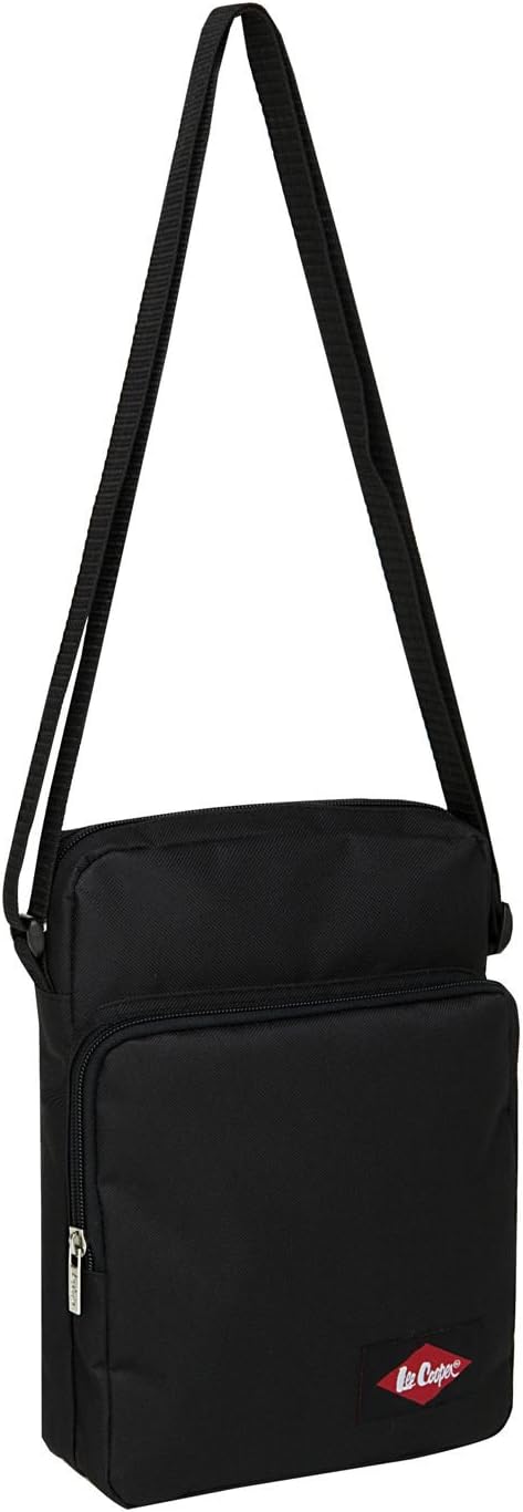 Lee Cooper Gadget Bag (black) Mens Cross Body Small Zipped Shoulder Bag Lightweight Organiser Satchel Purse Messenger style Bag for Sports Travel Flight Trip Work Everyday