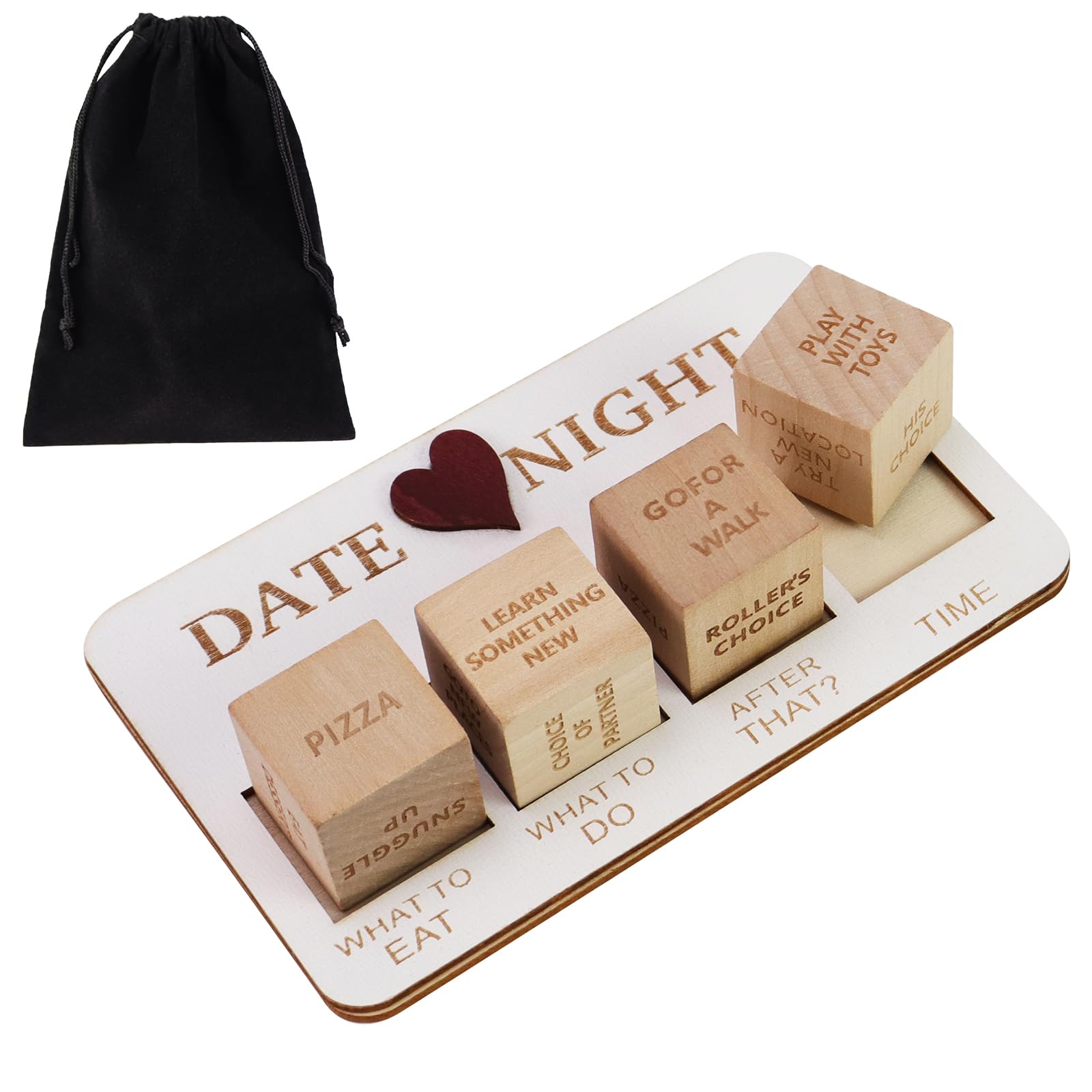 Photo 1 of Xmoyaas Date Night Dice, Fun Dating Wooden Decision Gift, Food Love Decider Dice, Birthday Ideas Boyfriend Girlfriend, Wife Husband Valentines Wedding for Him Her