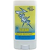 Zinka Clear Zinc Oxide Sunscreen Stick SPF 50, Travel-Friendly & Non-Greasy, Broad Spectrum UV Face Shield for Sensitive Skin, Water-Resistant (0.49 oz)