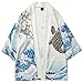 LifeHe Men's Japan Kimono Cardigan Casual Open Front Coat (Fish White, XL)