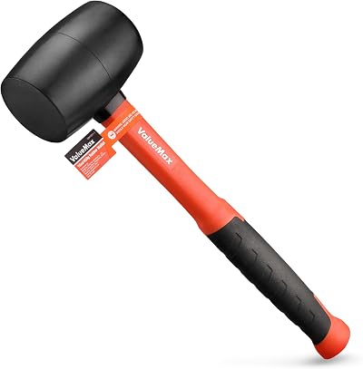 ValueMax Rubber Mallet 16oz 450g with Fiberglass Handle Soft Grip
