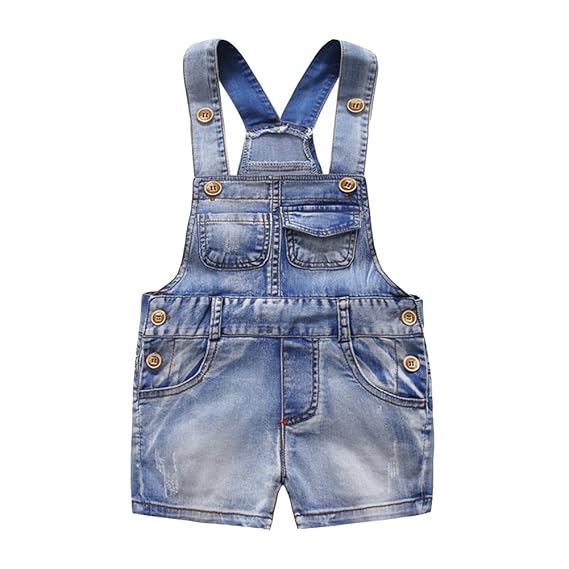 baby boy denim short overalls