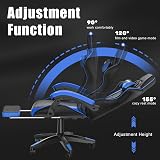 bigzzia Ergonomic Gaming Chair with Lumbar Pillow Headrest Blue view 4