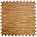 Sorbus 48Sq. Ft. Wood Grain Floor Tiles Foam Mat EVA Interlocking Mats Tile 3/8-Inch Thick Flooring Wood Puzzle Exercise Mats w/Borders - Home Playroom Basement, Apartment, Trade Show, Baby, Dance
