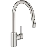 GROHE 32665DC3 Concetto Pull-Down Kitchen Faucet with Sprayer, 1.75 GPM, Supersteel (Stainless Steel)