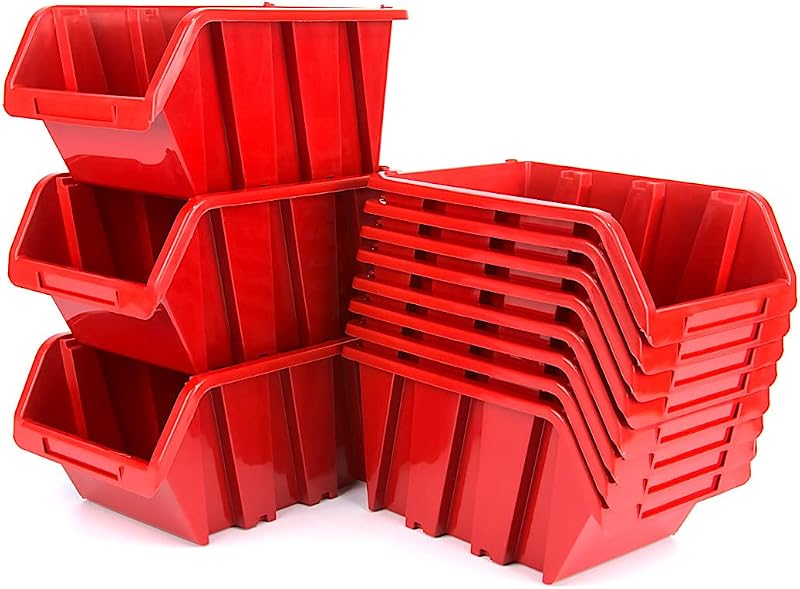Kistenberg Red Storage Boxes 36pk Stacking Shelf Truck Bins 115x80x60mm