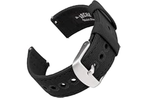 Archer Watch Straps - Canvas Quick Release Watch Bands (Black, 20mm)