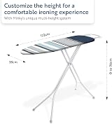 Minky Large Ironing Board 122 x 38 cm, 96 cm Height, Foldable, Angled Iron Rest view 3