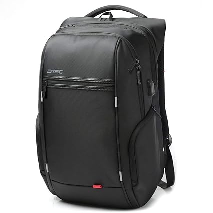 DTBG 17.3 Laptop Backpack with USB Charging Port - Black