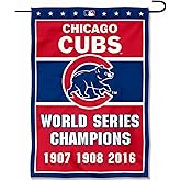 Chicago Baseball Team 3-Time Champions Double Sided Garden Flag