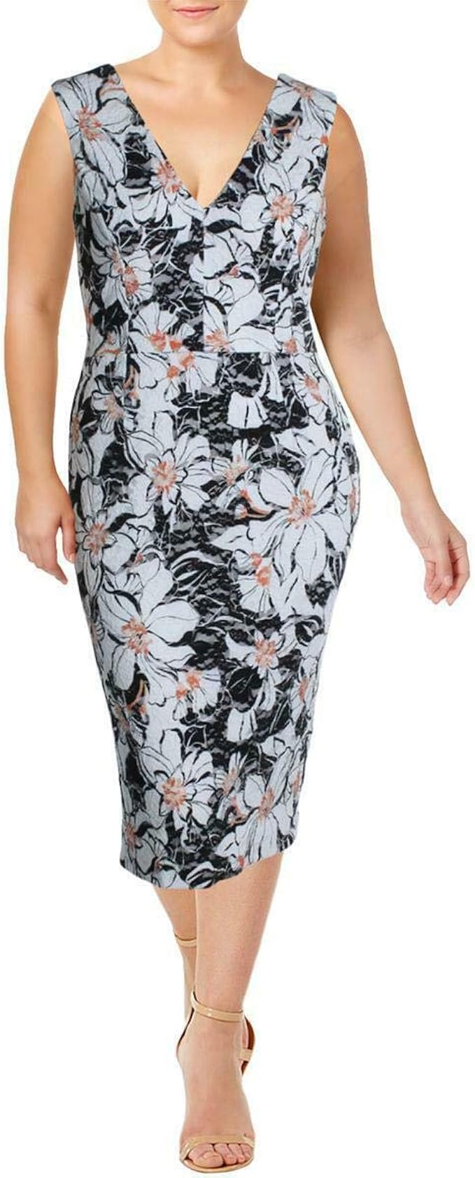 lace sheath midi dress