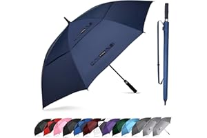 Trenovo Auto Open Golf Umbrellas 62/68/72 Inch Extra Large Oversize for Business & Home, Ventilated Double Canopy Windproof Waterproof Stick Umbrella for Rain & strong wind