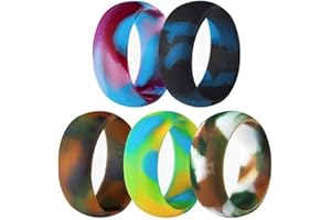 Jude Jewelers 5 Pack Size 4-15 Rubber Silicone Rings Flexible Outdoor Wedding Engagement