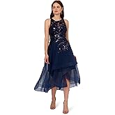 Adrianna Papell Womens Sequin Combo High-Low Dress