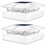 Peasur 4x4IN Solar Post Cap Lights Outdoor with 3