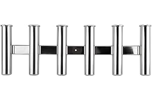 YaeMarine Fishing Rod Holder 316 Stainless Steel Fishing Rod Rack 3Tube/4Tube/5Tube/6Tube Mirror Finish for Marine Boat Yacht Camper