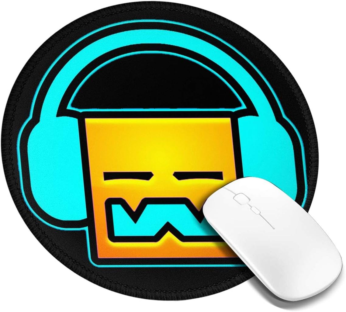 Zhangyanq Geo-met-ry Da-sh Rubber Round Mouse Pad 7.9x7.9 Inches Non Slip Perfect for Working and Gaming