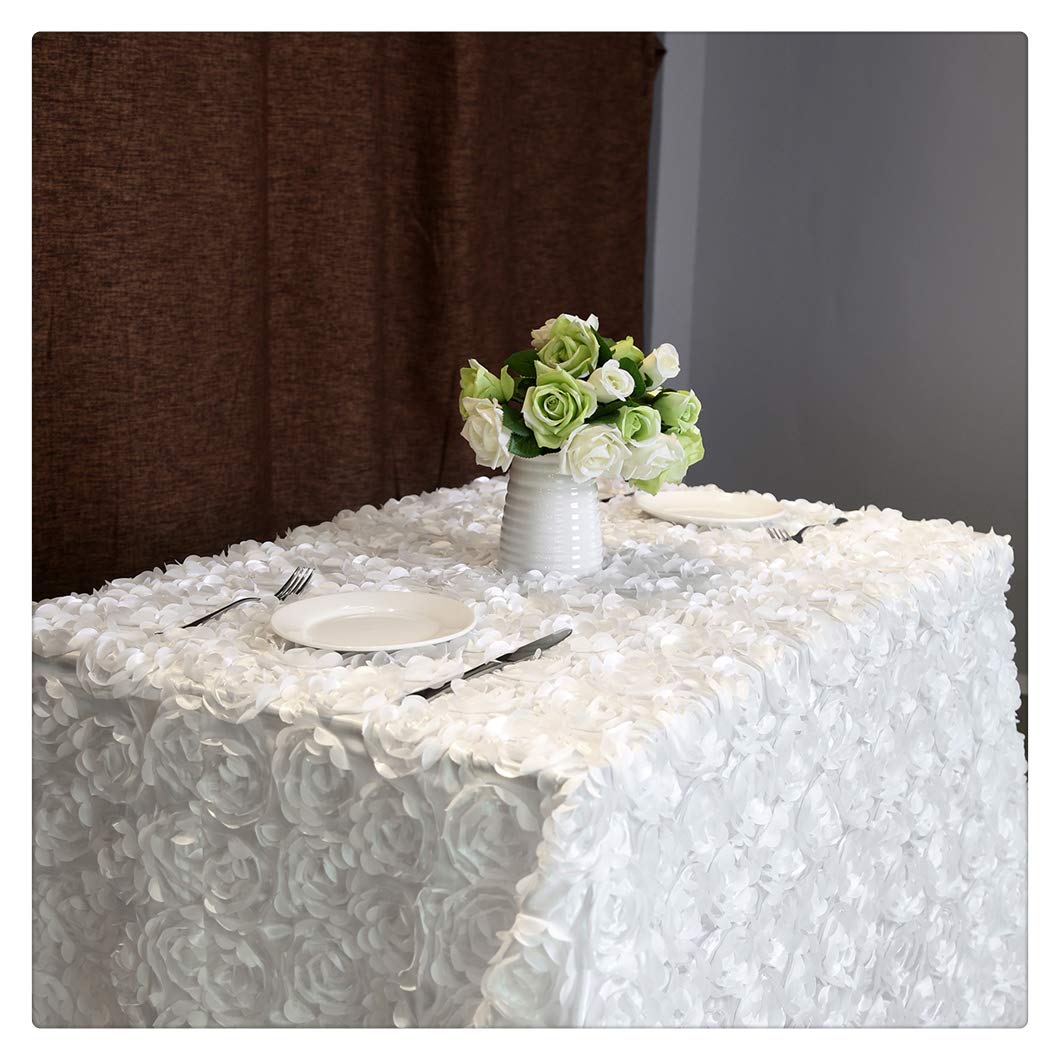 Best white table cloth with flowers