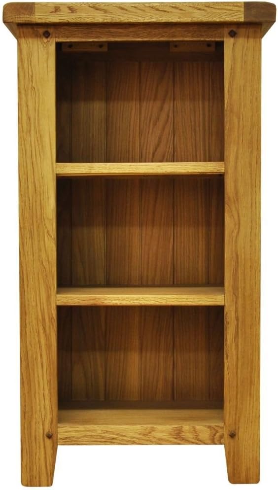 Homeward Bound Interiors Cambridge Petite Rustic Oak Small Narrow Bookcase/Solid Oak Oak Veneer Shelving Unit