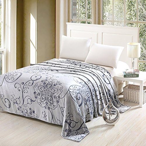 Soft Plush Coral Fleece Fuax Fur Flannel Throw/Blanket 79X89 Full/Queen (Lotus)