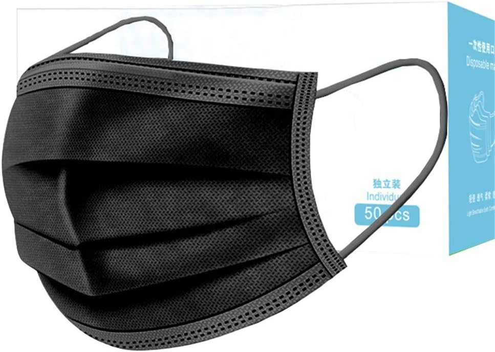 Epigeon 50Pcs Disposable Sanitary Face mäsks,Earloop Anti Dust Virus mäsks,Thick 4 Ply Activated Carbon Medical Mouth mäsks