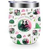 Witch Merch, Broadway Musical, Witch Gifts for Girls, Women, Elphaba And Glinda Fans, Movie Lovers, Witch Merchandise, Unlikely Friendships, 12 oz Stainless Steel Coffee Wine Tumbler Cup with Lid