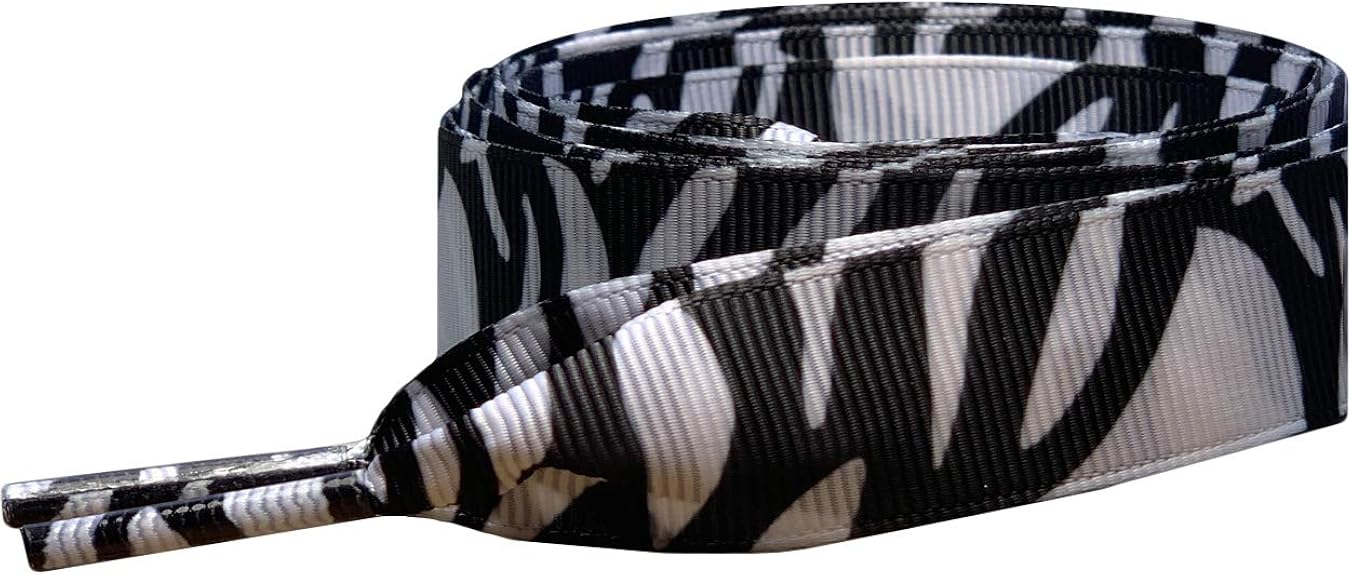 120cm Zebra print Ribbon Shoelaces My Ribbon Laces™ Flat Ribbon Shoe