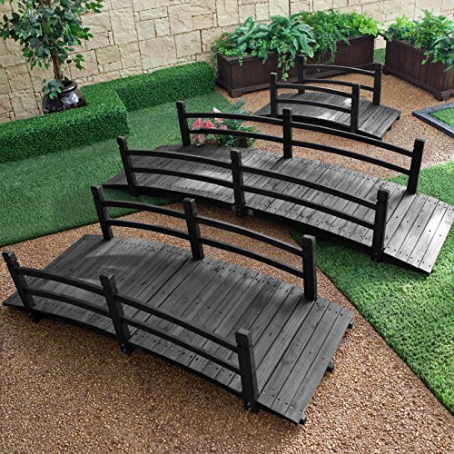 Coral Coast Harrison 6-ft. Wood Garden Bridge - Dark Stain