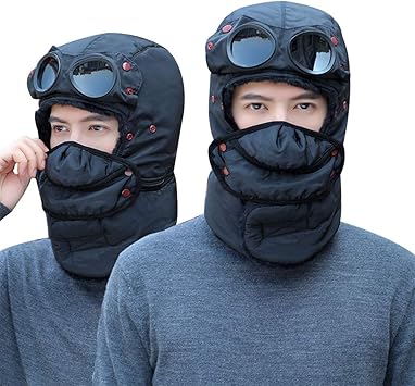 Amazon Besline フェイスマスク めがね 防寒帽子 マスク付き パイロットキャップ マスク 耳あて付 メンズ レディース 冬 スノーボード スキー 防寒具 自転車 バイク 釣り 登山 外出仕事 男女兼用 子供 大人 Besline スノーボード