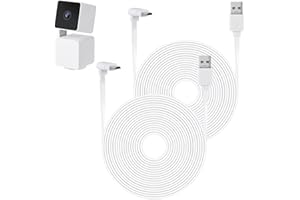 WOCHEL 2Pack 30FT Power Cable Compatible with WYZE Cam Pan V3, 90 Degree L-Shaped Flat Micro USB Extension Cable for WYZE Cam Pan V3 (White)